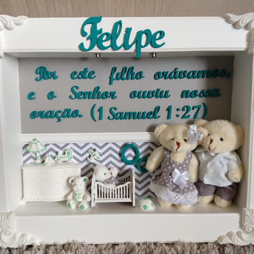 Enfeite porta maternidade com iluminação felipe com frase