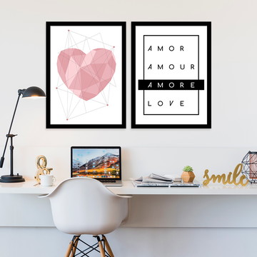 KIT QUADRO DECORATIVO AMORE