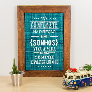 Quadro Decorativo com Azulejos - Sonhos - 37x26 cm