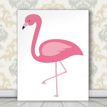 Quadro Decorativo - Flamingo Rosa Minimalista