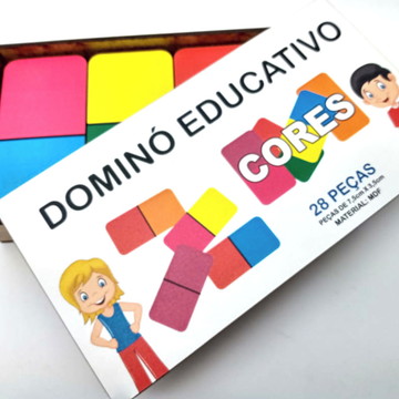 Jogo Educativo Pedagógico Infantil Dominó De Animais 28 Peças Carimbras :  : Bebês