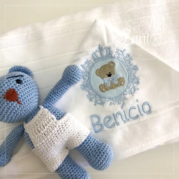 Toalha de banho com capuz com ursinho