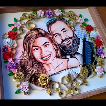 Quadro personalizado quilling (casal)