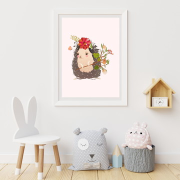 Arte Digital Quadro Infantil Porco-Espinho