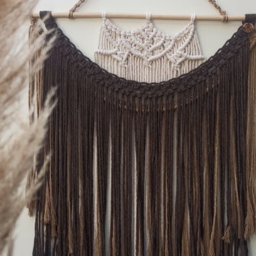 Painel de macrame decoração boho