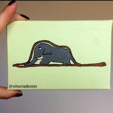 Quadro Decorativo Jibóia engolindo elefante