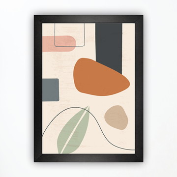 Quadro Decorativo Abstrato Geométrico Boho Com Moldura 23