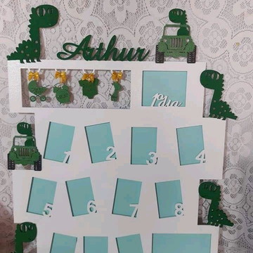 Quadro Decorativo Infantil Dinossauro Baby Verde INF447 - PORTO QUADROS