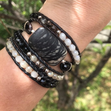 Pulseira Chan Luu de cristais e prata