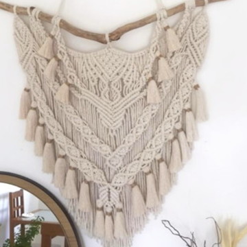 Painel Macramé, modelo escudo. peça única disponível.