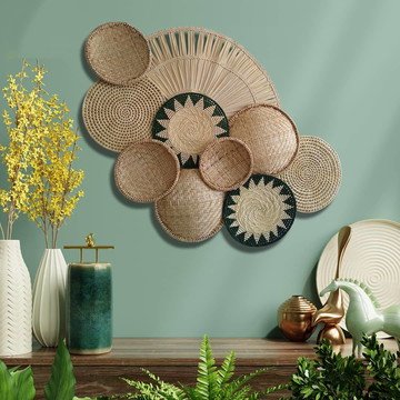 Decoração verde e palha