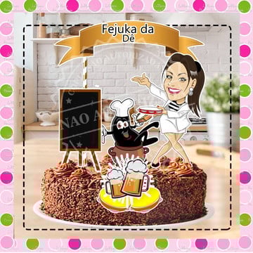 Topo de bolo pagode com feijoada