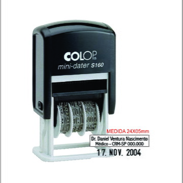 Carimbo com data e base para personalizar