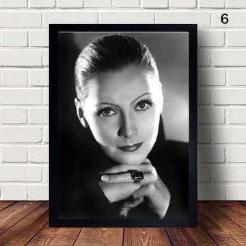 Quadro Preto e Branco Da Atriz Greta Garbo A4