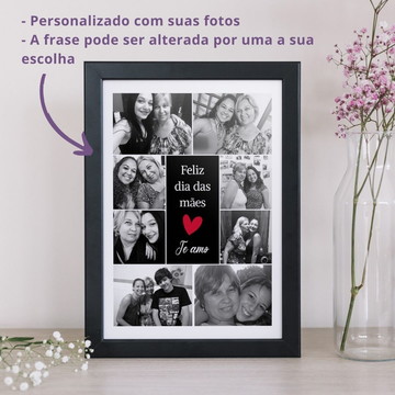 Quadro Decorativo A4 - Dia das mães (personalizado)