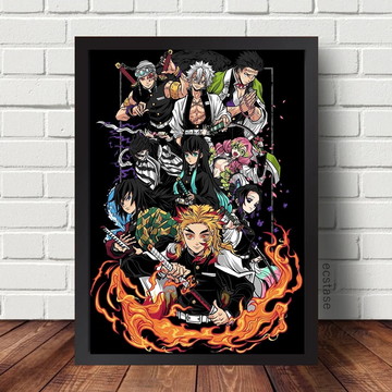 Quadro Decorativo kimetsu No yaiba Hashiras Anime