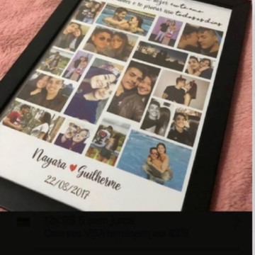 Quadro personalizado de Casal (Com moldura e Vidro)