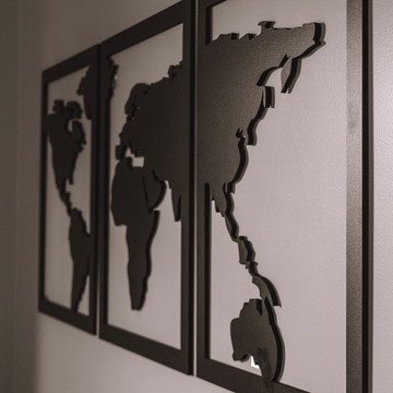 Quadro Trio Mapa Mundi