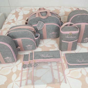 Kit completo de bolsa de maternidade personalizada saquinhos
