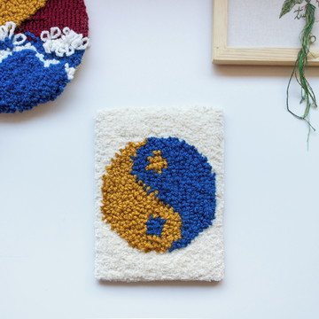 Quadro yin yang decorativo tapeçaria