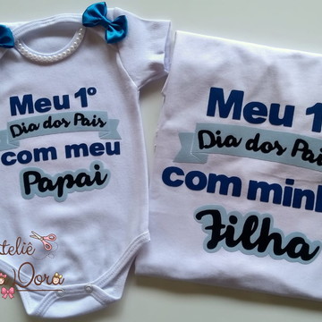 Kit dia dos pais menina pacotinho de amor - camiseta+body