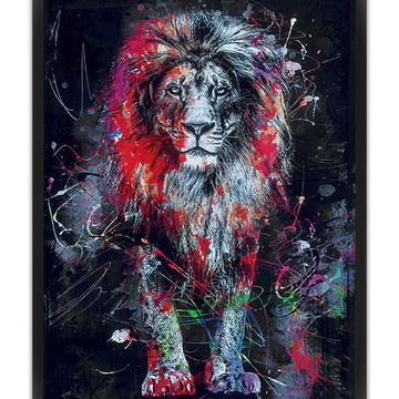 Quadro 54x74 - Leão Arte Urbana Tinta