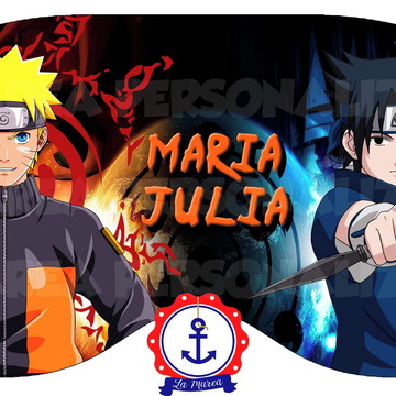 Mascara de Dormir Naruto, Sasuke e Sakura Cute com Nome