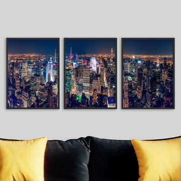 Quadro Decorativo Paisagem Cidade Noturna