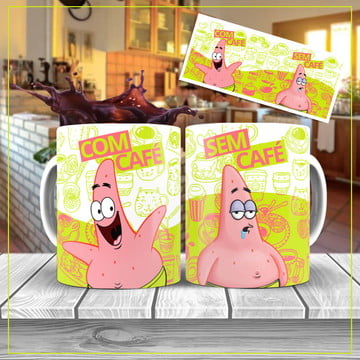 Caneca com café sem café patrick bob esponja personalizada