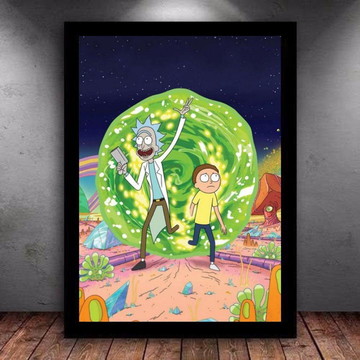 Quadro Emoldurado Poste Rick And Morty Breaking Bad Retro