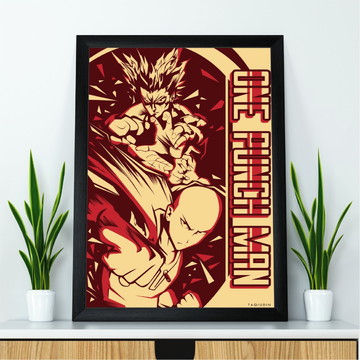 Quadro One Punch Man Arte Moldura Vidro 30x40cm