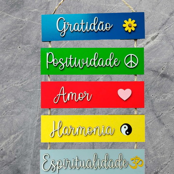Placa Decorativa Mantra, Energias, Gratidão, Quadro Mdf