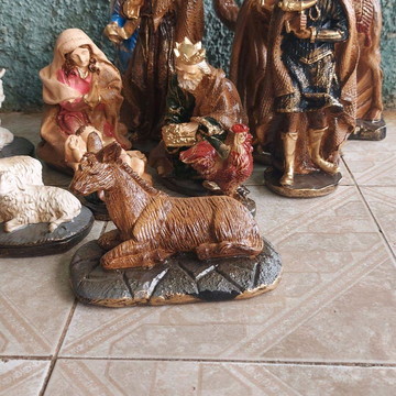 Presépio natalino Grande 30cm 13 peças em gesso lindo