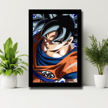 Quadro Metalizado Goku instinto Superior Dragon Ball Super Anime