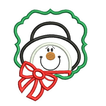 Matriz de bordado tag boneco de neve com aplique