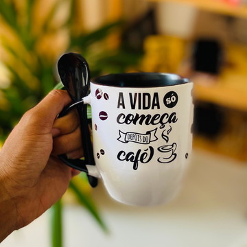 Caneca personalizada com colher