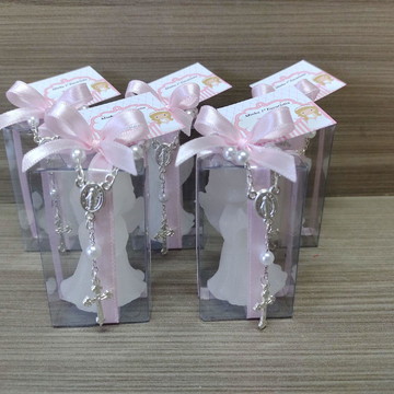Lembrancinha batizado prata- vela perfumada mini anjinho