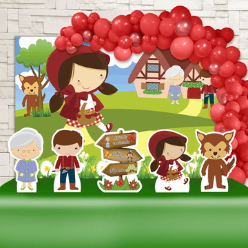 Painel Festa Redondo Tecido Chapeuzinho Vermelho Aquarela - R$ 78,9 Festa infantil chapeuzinho vermelho, Festa da chapeuzinho vermelho, Chapeuzinho vermelho
