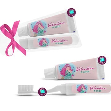 Kit higiene bucal infantil personalizado festa pijama