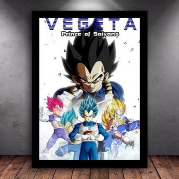 Quadro Dragon Ball Vegeta Anime Desenho Com Moldura G012