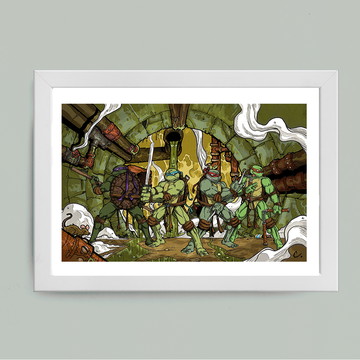 Quadro Decorativo Poster A4 As Tartarugas Ninja, desenho