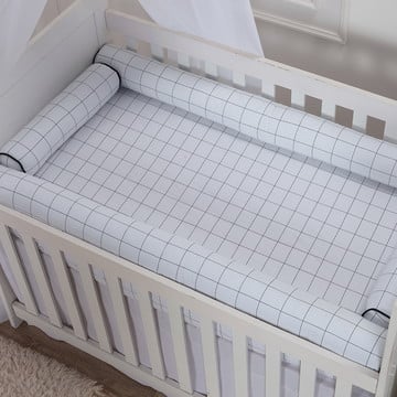 Lençol avulso com elástico para berço americano - grid