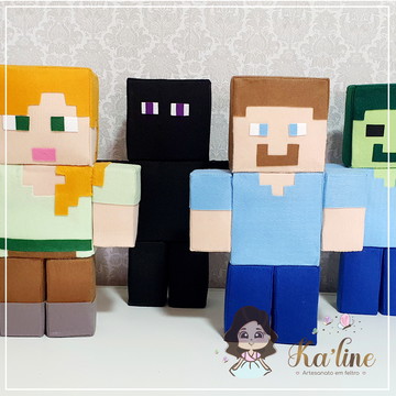 Boneco r Geleia Minecraft em feltro