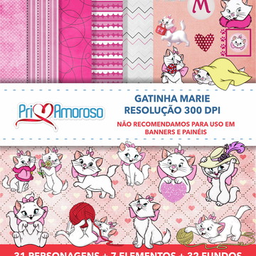 Kit Digital Gatinha Marie 01 Png - Festas Infantil