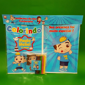 Lembrancinha personalizada almofada, kit para colorir Luccas Neto