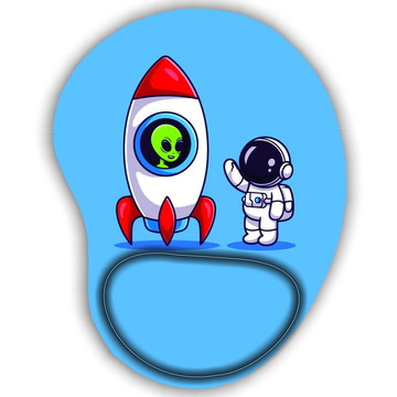 ASTRONAUTA FOGUETE ALIEN PLACAS DECORATIVAS INFANTIL AZUL