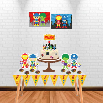 Kit festa vingadores cute