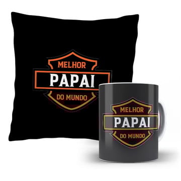 Kit almofada e caneca dia dos pais melhor papai do mundo
