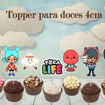 TOCA BOCA Cake topper, Toca Boca Characters, CUPCAKE CAKE TOPPER EDIBLE