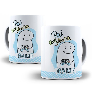 Caneca meme flork pai que ama game personalizada 325ml